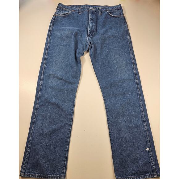 Vintage 13mwz made in USA 40x34 wrangler western rodeo blue jeans TALL mens - Picture 1 of 7
